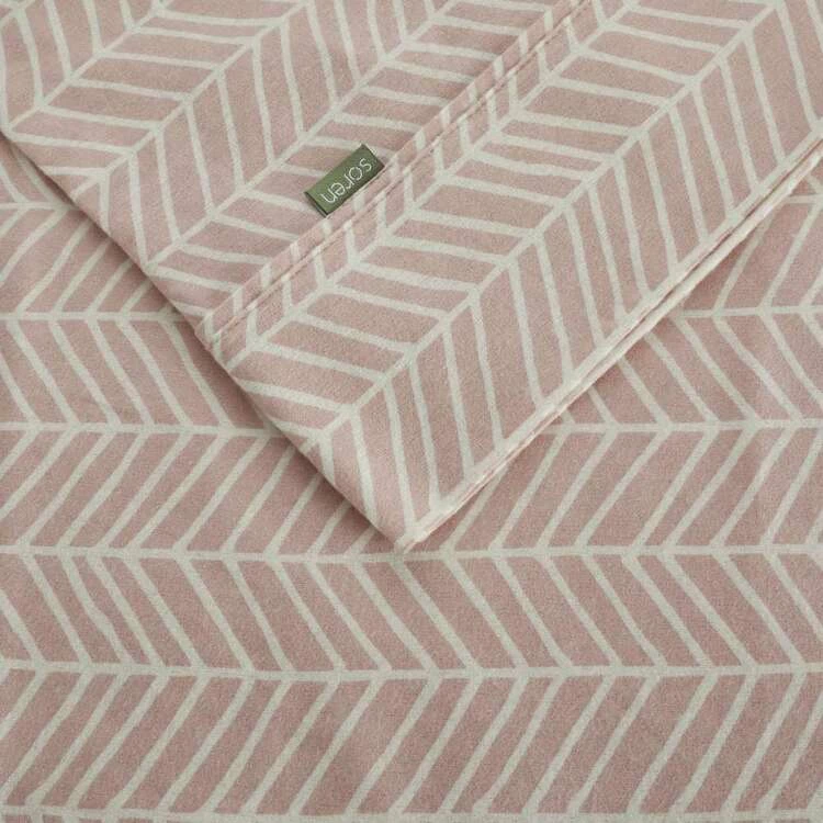Soren Aspen Flannelette Combo Set Double Bed Pink Double 3 Soren Aspen Flannelette Combo Set Double Bed Pink Double