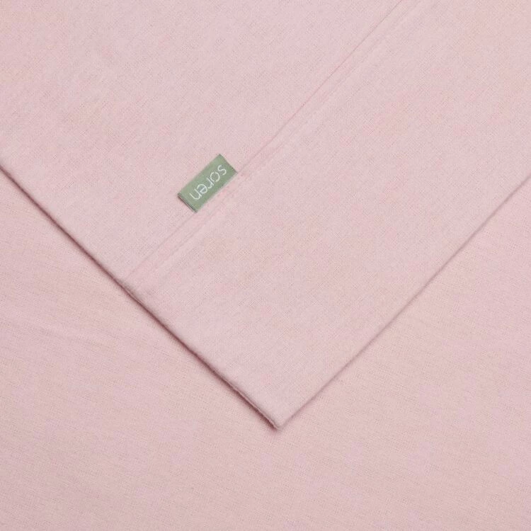 Soren Plain Dyed Flannelette Sheet Set King Single Bed Blush King Single 3 Soren Plain Dyed Flannelette Sheet Set King Single Bed Blush King Single