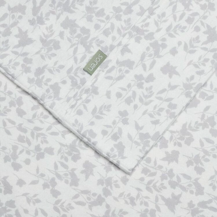 Soren Eden Print Flannelette Sheet Set Double Bed Silver Double 3 Soren Eden Print Flannelette Sheet Set Double Bed Silver Double