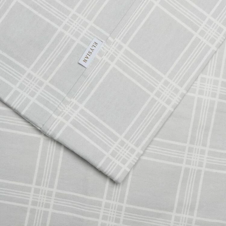 Elysian Archie Print Flannelette Sheet Set Double Bed Silver Double 3 Elysian Archie Print Flannelette Sheet Set Double Bed Silver Double