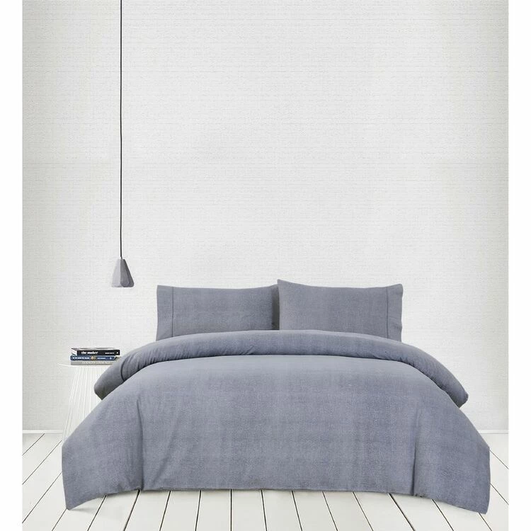 Shaynna Blaze Marle Print Flannelette Quilt Cover Set Double Bed Grey 3 Shaynna Blaze Marle Print Flannelette Quilt Cover Set Double Bed Grey