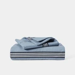 Jane Lamerton Home Stripe Print Flannelette Quilt Cover Set Queen Bed Blue Queen -Bed Linen Sales Store 628071 C 0400 00 2