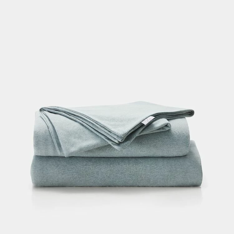 Chyka Home Jersey Sheet Set Queen Bed Denim Queen 4 Chyka Home Jersey Sheet Set Queen Bed Denim Queen - Image 2