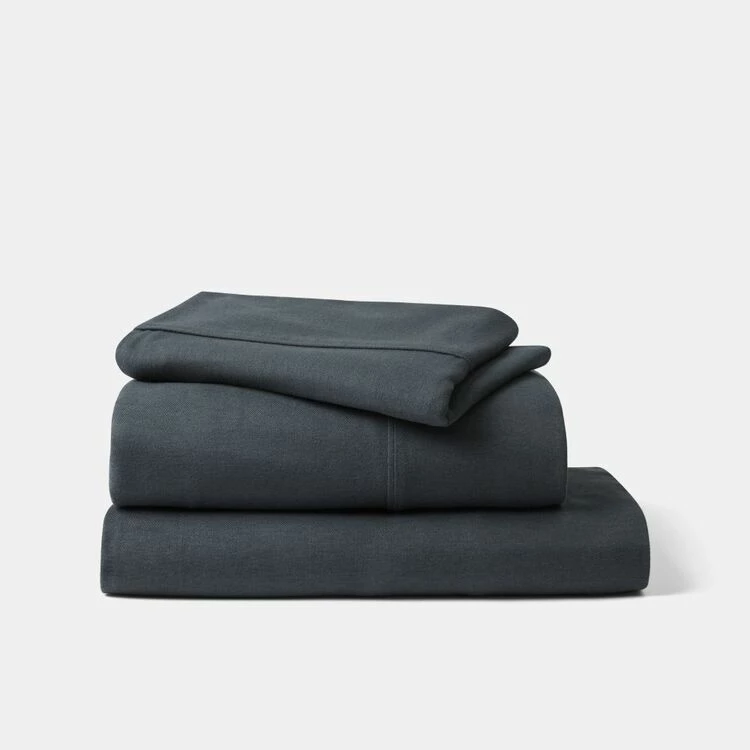 Sheridan Plain Dyed Flannelette Sheet Set Queen Bed Charcoal Queen 4 Sheridan Plain Dyed Flannelette Sheet Set Queen Bed Charcoal Queen - Image 2