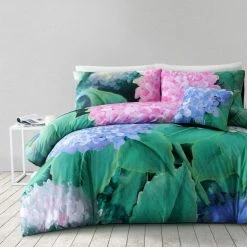 Soren + Colour Clash Studio Hortensia 250 Thread Count Cotton Sateen Quilt Cover Set King Bed Multicoloured King