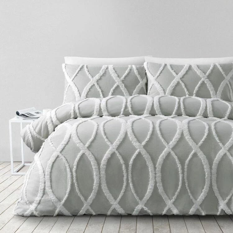 Soren Querci Jacquard Quilt Cover Set Double Bed Mint Double 3 Soren Querci Jacquard Quilt Cover Set Double Bed Mint Double