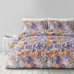 Soren Ethel 250 Thread Count Cotton Quilt Cover Set Queen Bed Multicoloured Queen