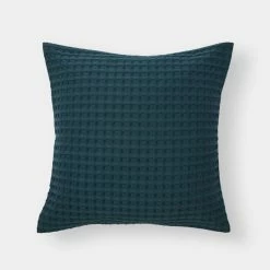 Shaynna Blaze Beleura Waffle European Pillowcase Pair Sea Green European