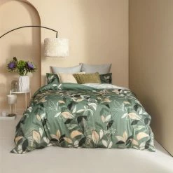 KAS Pario Cotton Quilt Cover Set Queen Bed Green Queen