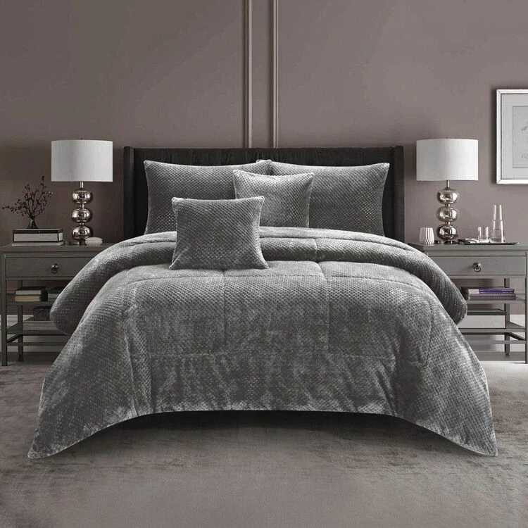 Ramesses Waffle Fleece Comforter Set King Bed Grey King 3 Ramesses Waffle Fleece Comforter Set King Bed Grey King