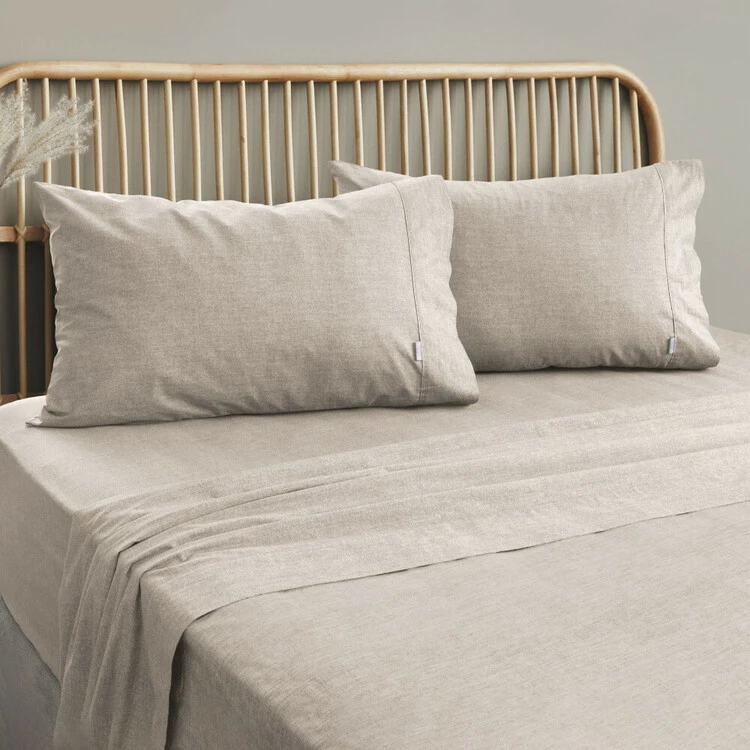 Ardor Embre Linen Look Washed Cotton Sheet Set King Bed Grey King 3 Ardor Embre Linen Look Washed Cotton Sheet Set King Bed Grey King