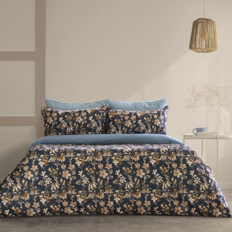 Ardor Florentine Print Microfibre Quilt Cover Set Queen Bed Navy Queen 3 Ardor Florentine Print Microfibre Quilt Cover Set Queen Bed Navy Queen
