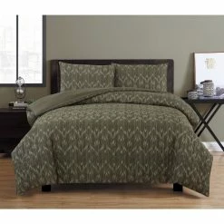 Ardor Oak Embossed Quilt Cover Set Queen Bed Khaki Queen