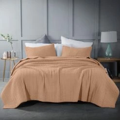 Odyssey Living Shoal Bay 3 Piece Comforter Set Queen Bed Honey Queen