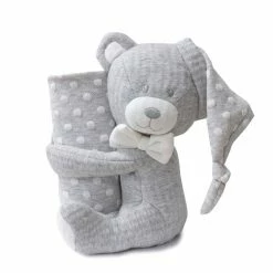 Bubba Blue BB Bear Soft Cuddle 2 Pc Gift Set 75 X 100 Grey