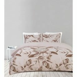 Shaynna Blaze Rambling 300 Thread Count Cotton Sateen Quilt Cover Set Queen Bed Dust Pink Queen