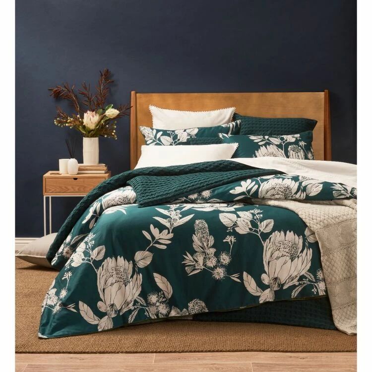 Shaynna Blaze Protea 300 Thread Count Cotton Sateen Quilt Cover Set Queen Bed Green Queen 3 Shaynna Blaze Protea 300 Thread Count Cotton Sateen Quilt Cover Set Queen Bed Green Queen