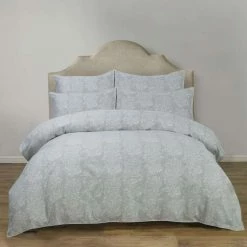 Chyka Home Cherie Textured Cotton Quilt Cover Set King Bed Silver King