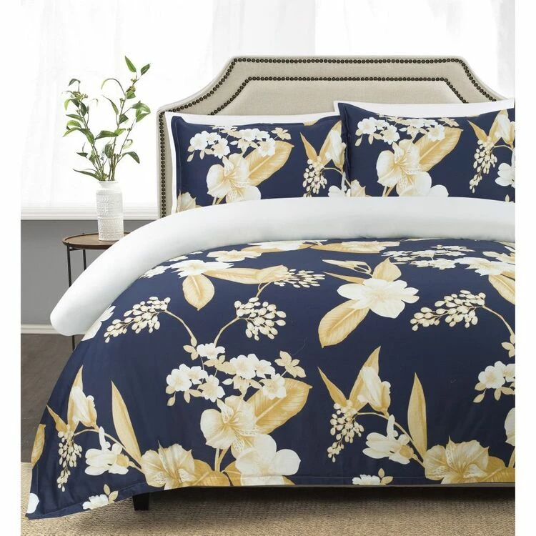 Jane Lamerton Home Tropics Cotton Sateen Quilt Cover Set Queen Bed Navy Queen 3 Jane Lamerton Home Tropics Cotton Sateen Quilt Cover Set Queen Bed Navy Queen