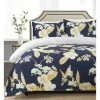 Jane Lamerton Home Tropics Cotton Sateen Quilt Cover Set Super King Bed Navy Super King