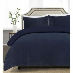 Jane Lamerton Home Cachemire Jacquard Quilt Cover Set Queen Bed Navy Queen