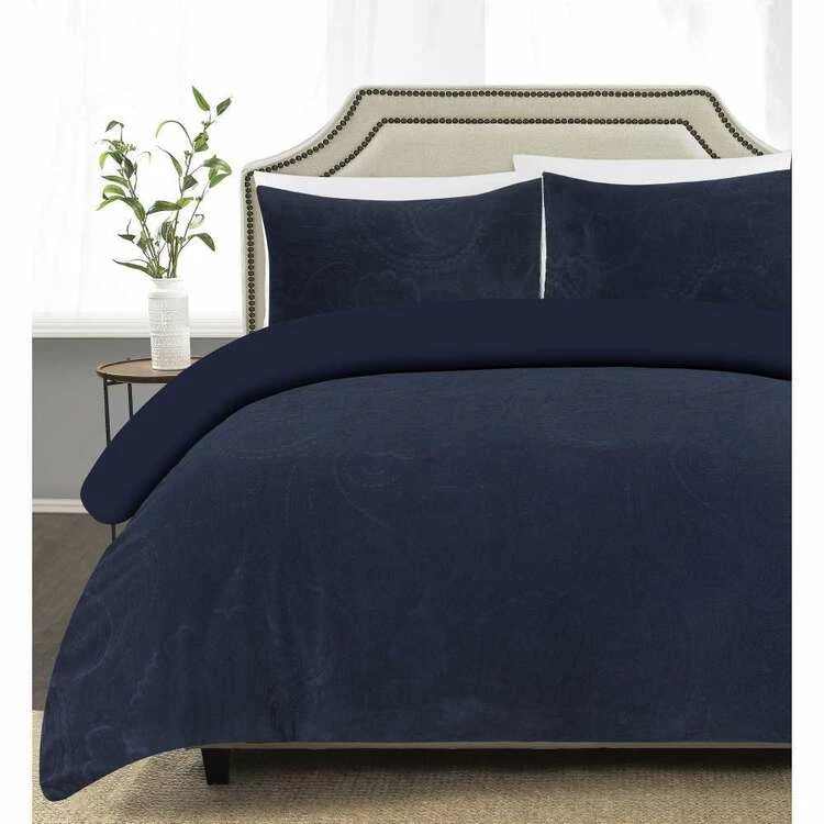 Jane Lamerton Home Cachemire Jacquard Quilt Cover Set Queen Bed Navy Queen 3 Jane Lamerton Home Cachemire Jacquard Quilt Cover Set Queen Bed Navy Queen