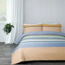 Jayson Brunsdon Homewares Brunswick Cotton Quilt Cover Set King Bed Multicoloured King