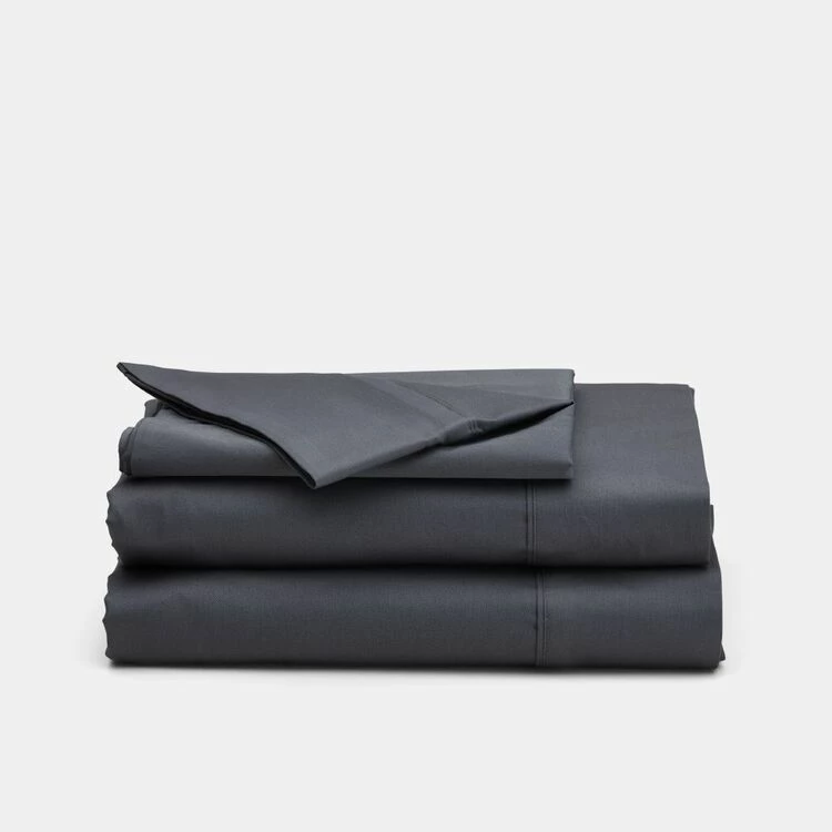 Shaynna Blaze 375 Thread Count Cotton Sateen Sheet Set Queen Bed Charcoal Queen 4 Shaynna Blaze 375 Thread Count Cotton Sateen Sheet Set Queen Bed Charcoal Queen - Image 2