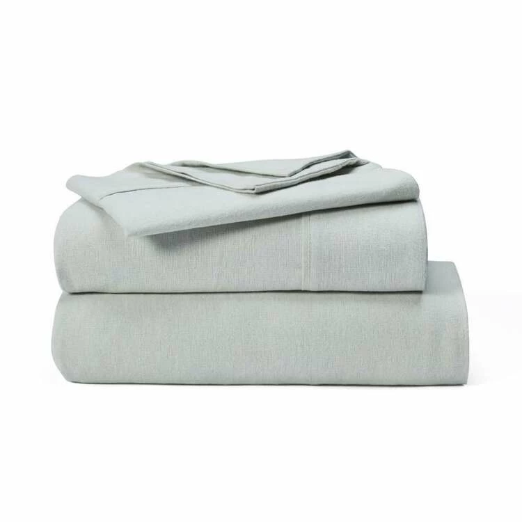 Gainsborough Plain Dyed Flannelette Sheet Set Queen Bed Green Queen 5 Gainsborough Plain Dyed Flannelette Sheet Set Queen Bed Green Queen - Image 3