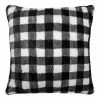 Elysian Checkers Fleece Cushion 50x50cm Charcoal 50 X 50 Cm