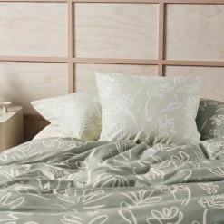Linen House Adley European Pillowcase Eucalyptus European