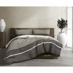 Ardor Arden Quilt Cover Set Single Bed Charcoal Single