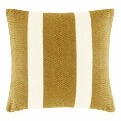 Kas Oldham Stripe Cushion 50x50cm Mustard 50 X 50 Cm