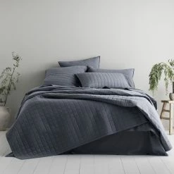 Sheridan Reilly Cotton Coverlet King Bed Atlantic
