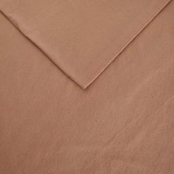 Linen House Plain Dyed Flannelette Sheet Set King Single Bed Clay King Single