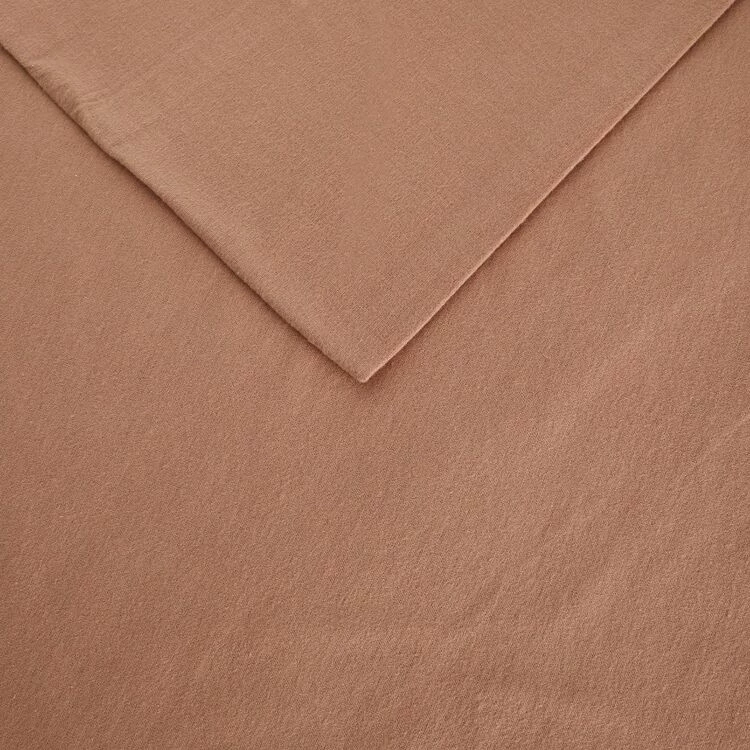 Linen House Plain Dyed Flannelette Sheet Set King Single Bed Clay King Single 3 Linen House Plain Dyed Flannelette Sheet Set King Single Bed Clay King Single