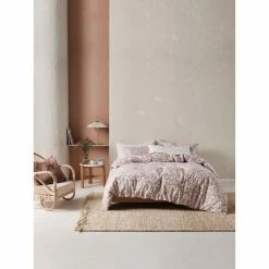 Linen House Brea Printed Flannelette Quilt Cover Set King Bed Dusk King