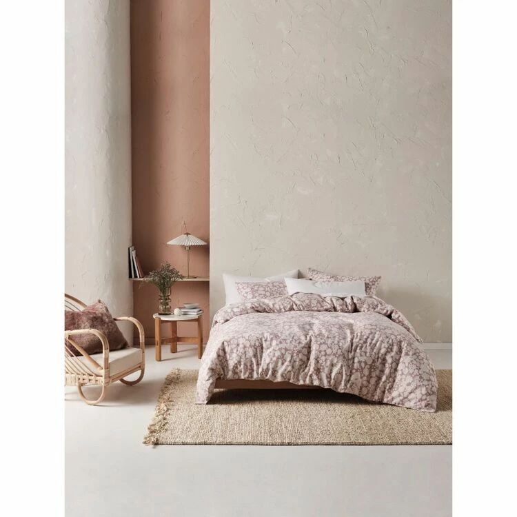 Linen House Brea Printed Flannelette Quilt Cover Set King Bed Dusk King 3 Linen House Brea Printed Flannelette Quilt Cover Set King Bed Dusk King