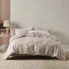 Linen House Koto Printed Flannelette Quilt Cover Set Super King Bed Clay Super King
