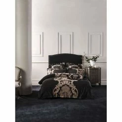 Grace By Linenhouse Linen House Dionisia Quilt Cover Set Queen Bed Black Queen