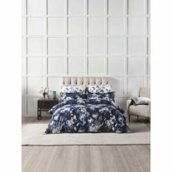 Grace By Linenhouse Linen House Jardin Quilt Cover Set Queen Bed Navy Queen