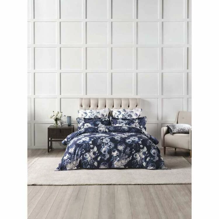 Grace By Linenhouse Linen House Jardin Quilt Cover Set Queen Bed Navy Queen 3 Grace By Linenhouse Linen House Jardin Quilt Cover Set Queen Bed Navy Queen