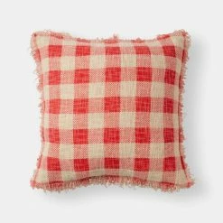 Chyka Home Chyka Gingham Cushion 50x50cm Calypso Coral 50 X 50 Cm