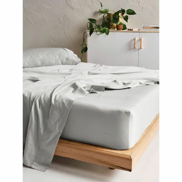 Linen House Augusta 500 Thread Count Cotton Sateen Flat Sheet King Bed Grey King 3 Linen House Augusta 500 Thread Count Cotton Sateen Flat Sheet King Bed Grey King