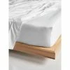 Linen House Augusta 500 Thread Count Cotton Sateen Fitted Sheet 60cm Queen Bed White Queen