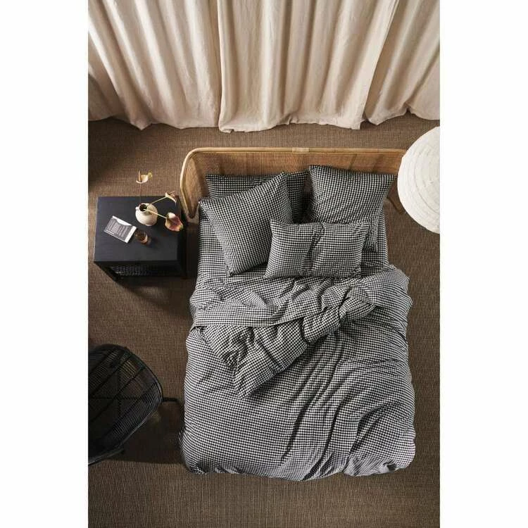 Linen House Springsteen Cotton Single Bed Quilt Cover Set Black Single 3 Linen House Springsteen Cotton Single Bed Quilt Cover Set Black Single