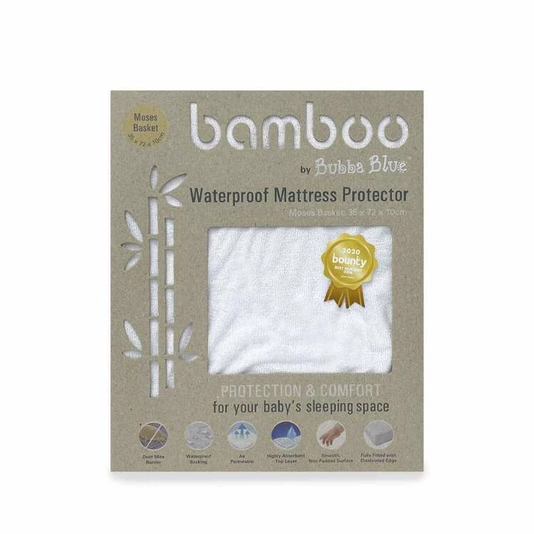 Bubba Blue Bamboo Mattress Protector Moses Basket White 3 Bubba Blue Bamboo Mattress Protector Moses Basket White