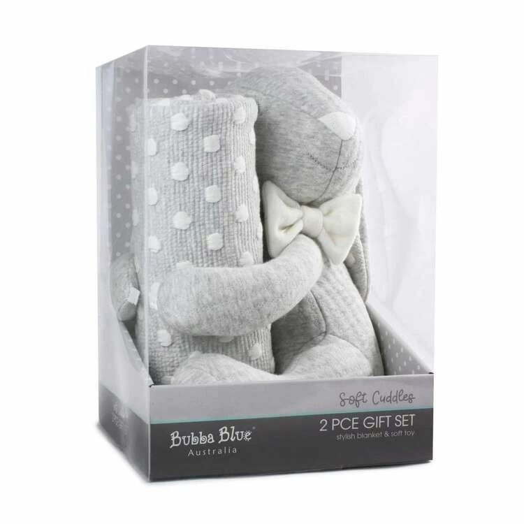 Bubba Blue Soft Cuddles 2-Piece Gift Set Grey 3 Bubba Blue Soft Cuddles 2-Piece Gift Set Grey