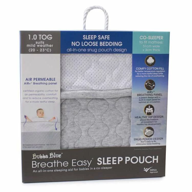 Bubba Blue Sleep Pouch 1.0 TOG Co-Sleeper Cot Size Grey 3 Bubba Blue Sleep Pouch 1.0 TOG Co-Sleeper Cot Size Grey