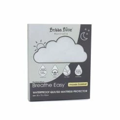 Bubba Blue Bamboo Quilted Mattress Protector Moses Basket Size White